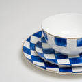 RoyalBlue - Luxury Plaid Dinnerware Set for Dining Table