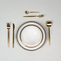 Ripple Luxe – Dinnerware Set with Gold Rim