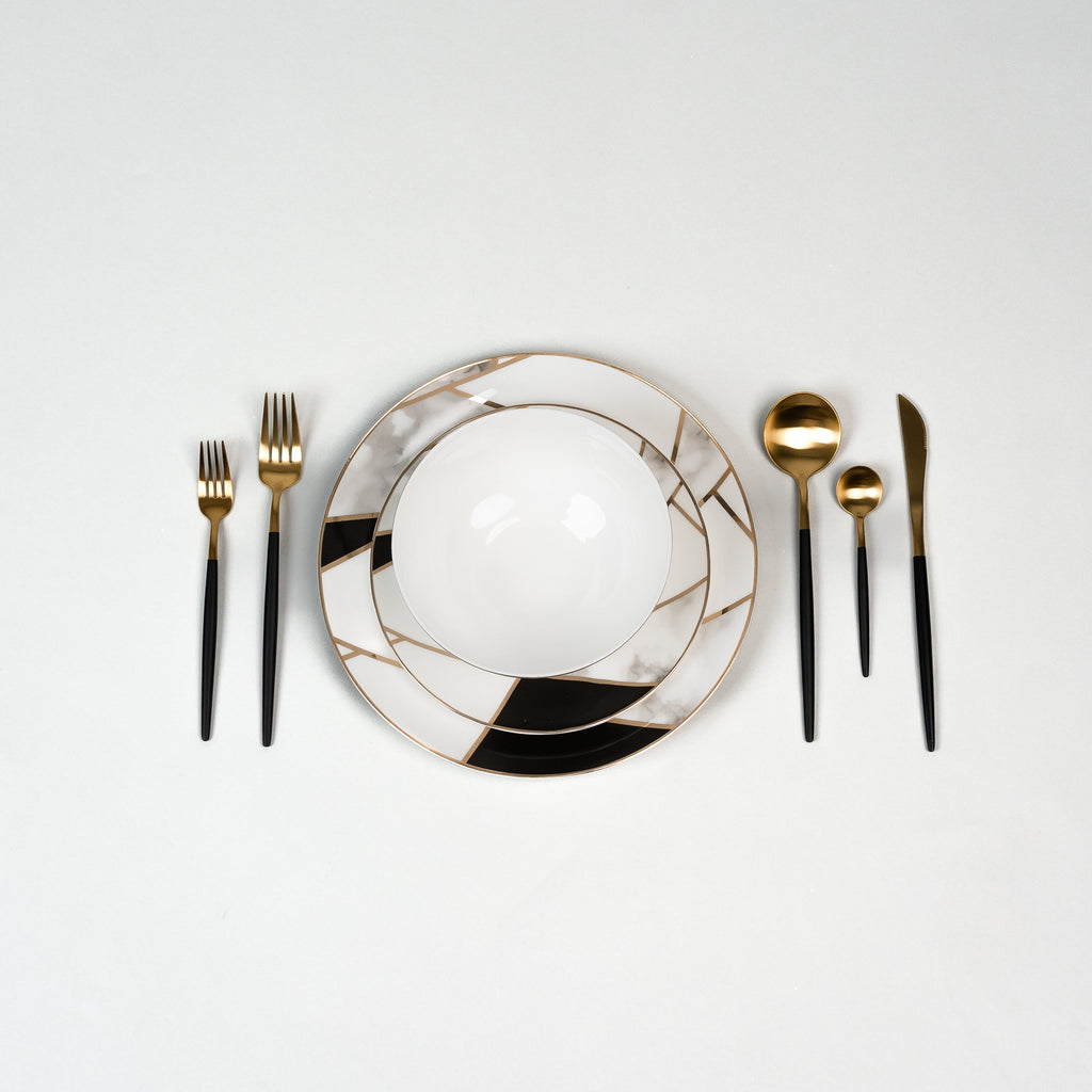Luminoir Transform - Luxury Gold Marble Dinnerware Set
