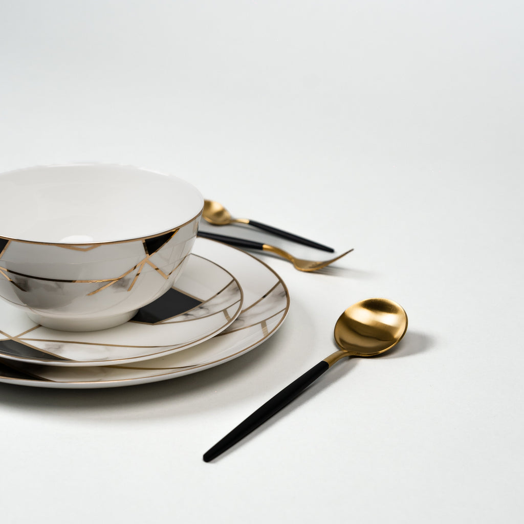 Luminoir Transform - Luxury Gold Marble Dinnerware Set