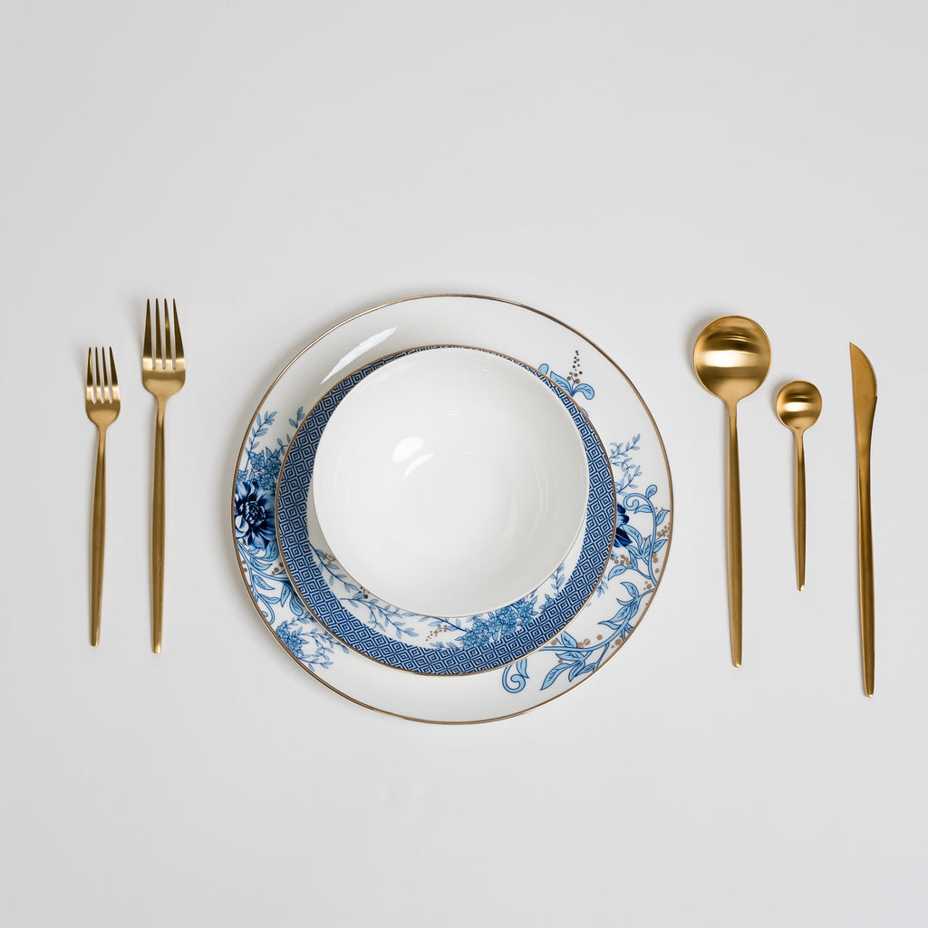 BlueFlower – Luxury Porcelain Dinnerware Set 12-piece
