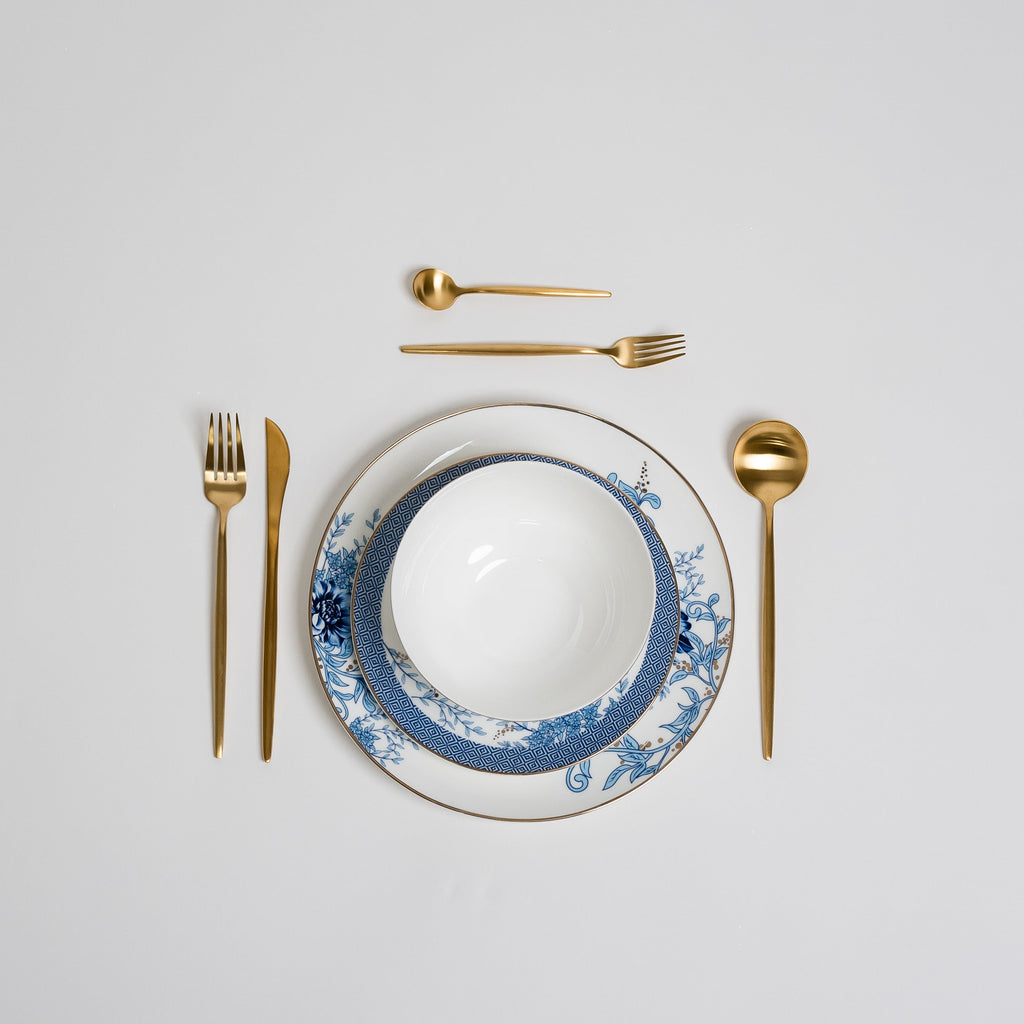 BlueFlower – Luxury Porcelain Dinnerware Set 12-piece