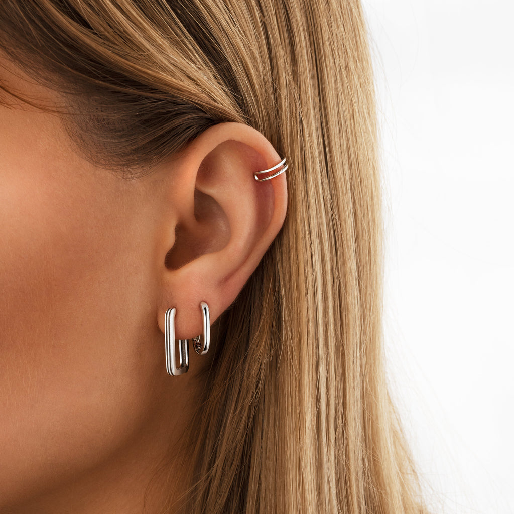 Stylish Rectangular Clip-On Earrings - Isabelle