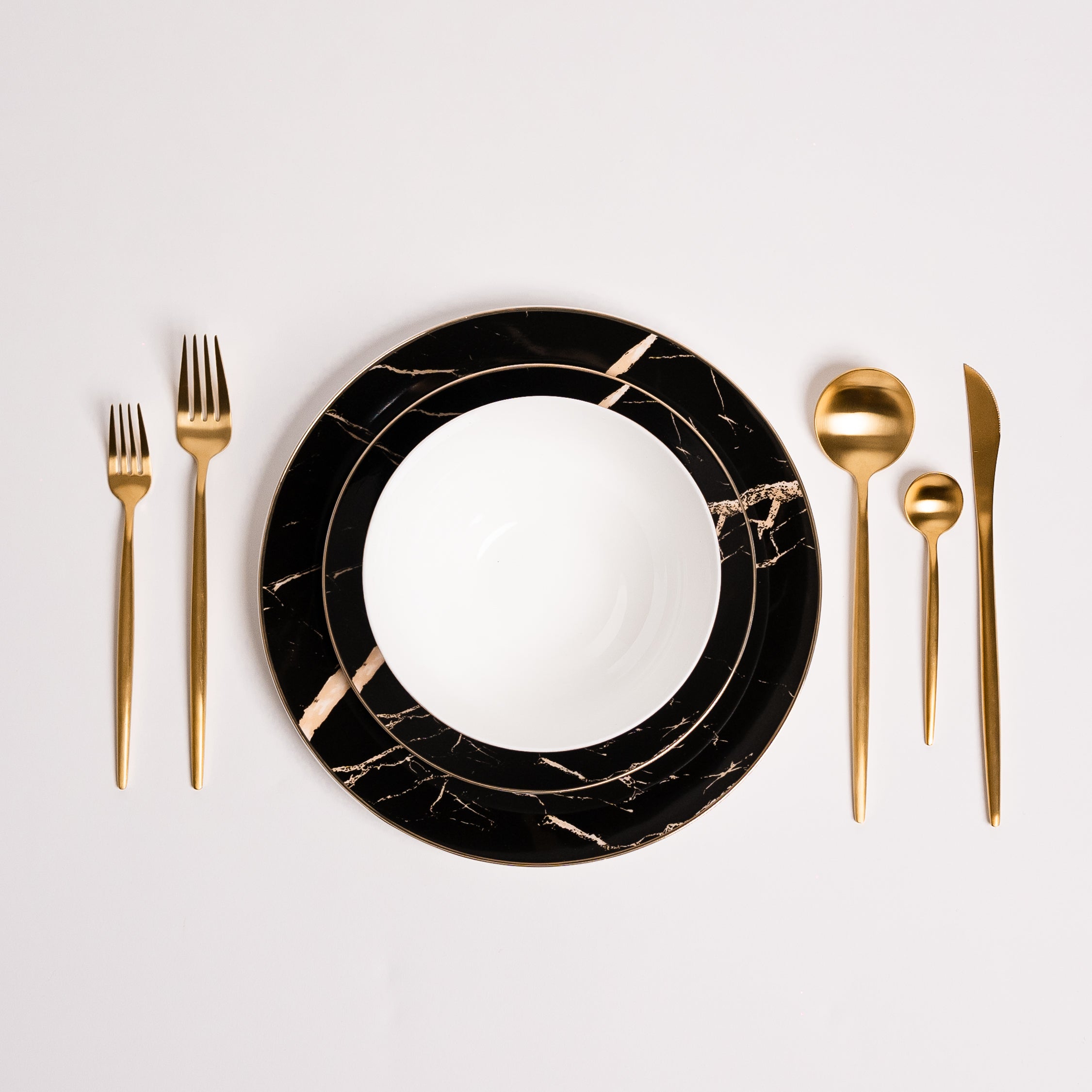 Libra Luxe - Black Marble Dinner Set
