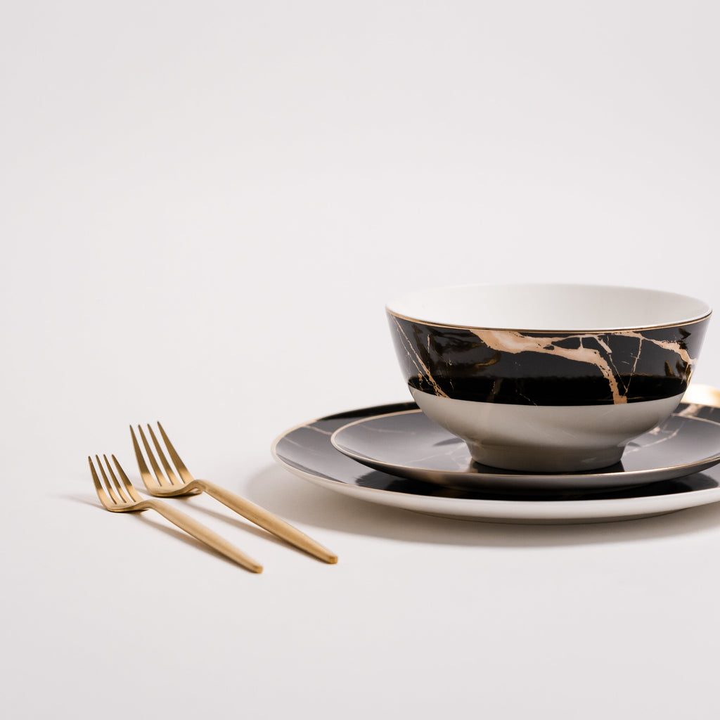 Libra Luxe - Black Marble Dinner Set