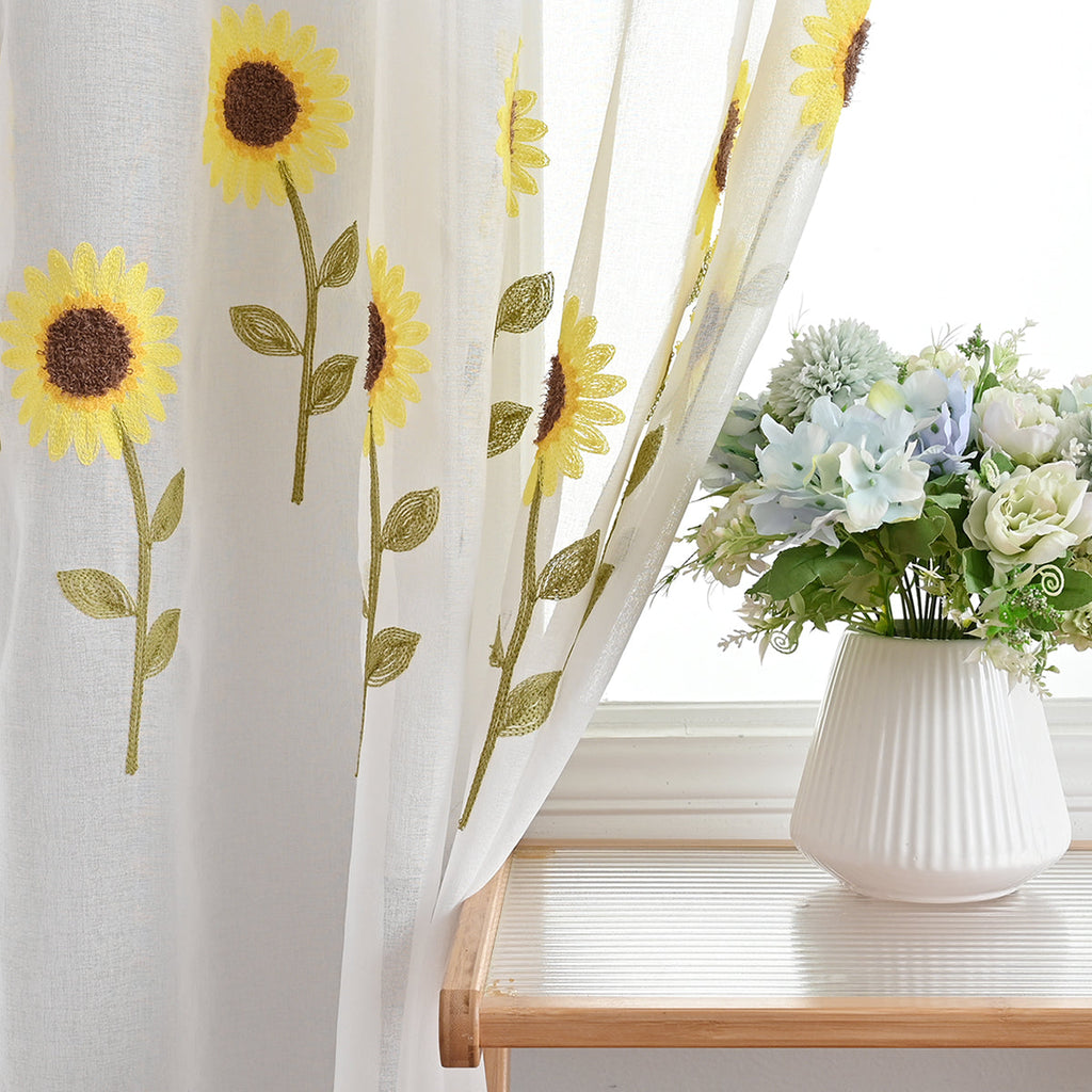NatureGlow Curtains - Rustic Sunflower Curtains for Home
