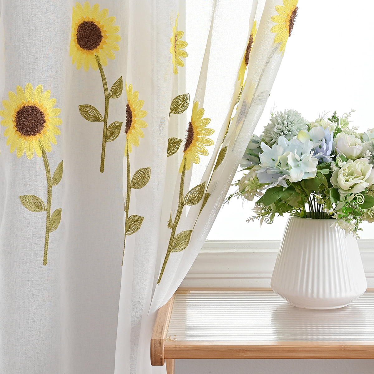 NatureGlow Curtains - Rustic Sunflower Curtains for Home