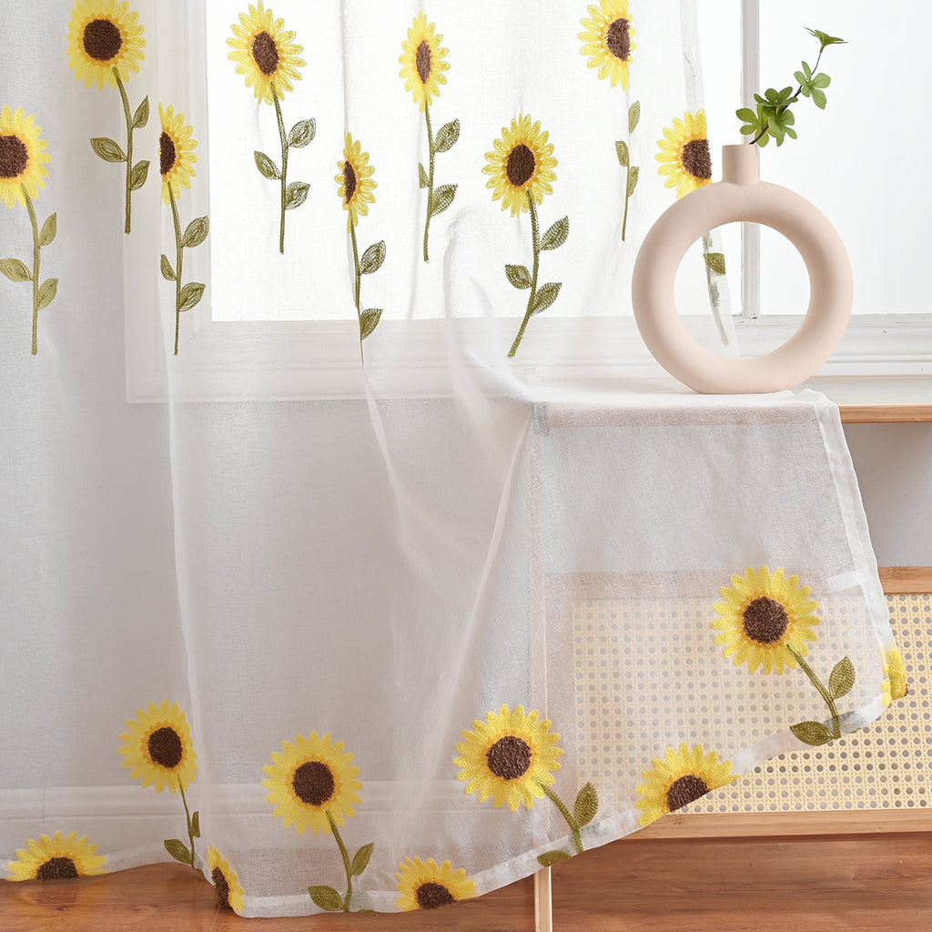 NatureGlow Curtains - Rustic Sunflower Curtains for Home