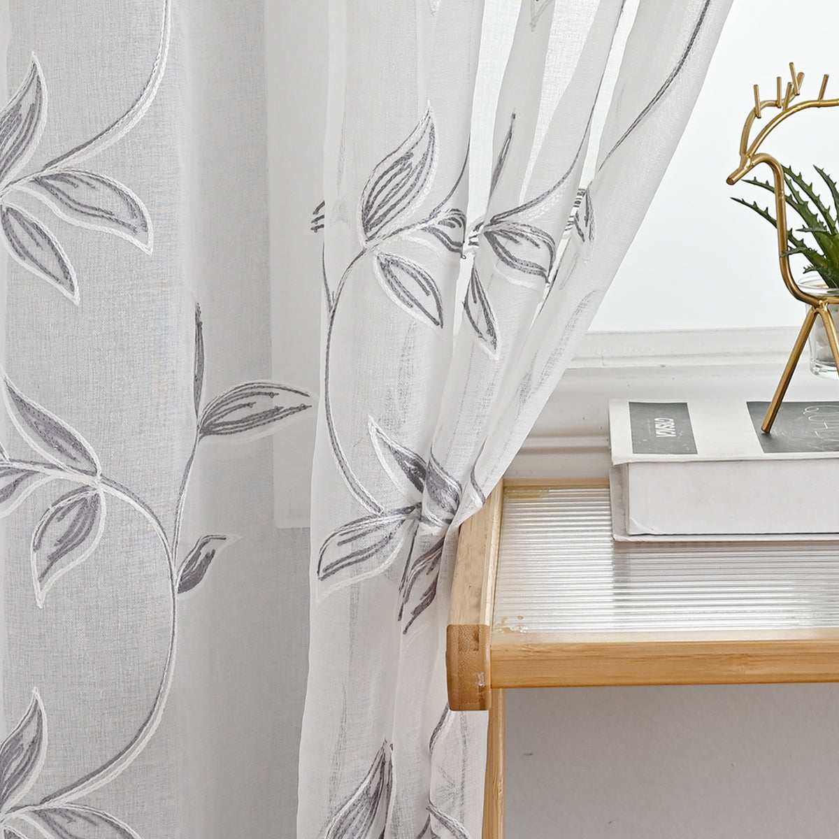 NatureGlow Curtains - Luxury Blackout Curtains with Floral Design