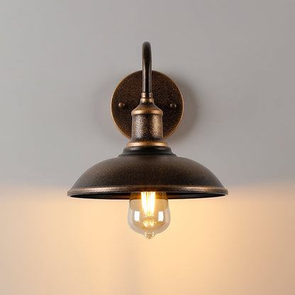 Alessio Vintage-Inspired Dome-Shaped Antique Brass Waterproof Outdoor Wall Lamp – IP65 Rated