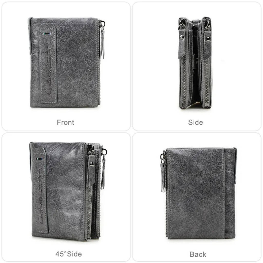 CompactWallet - Stylish Double Zipper Wallet