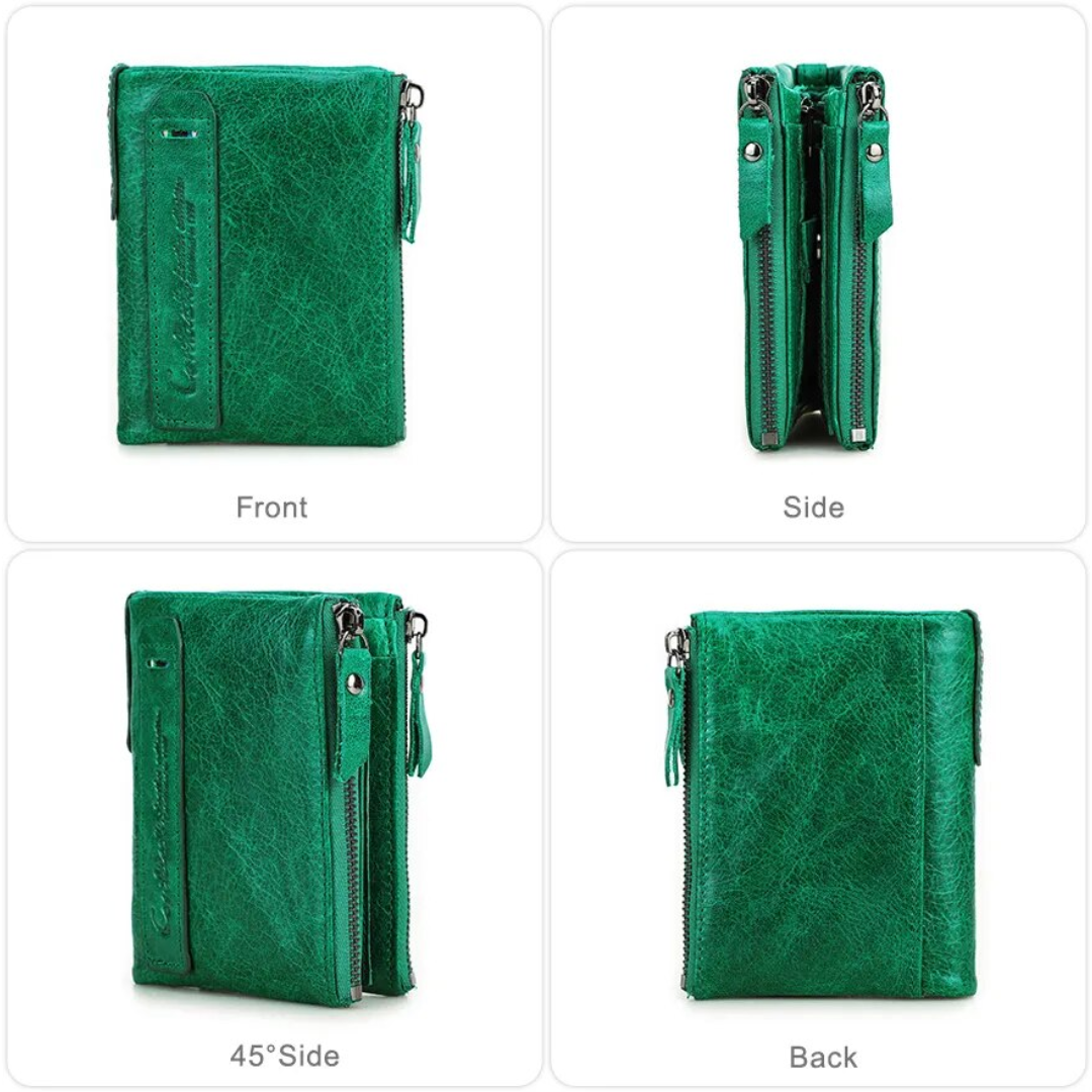 CompactWallet - Stylish Double Zipper Wallet