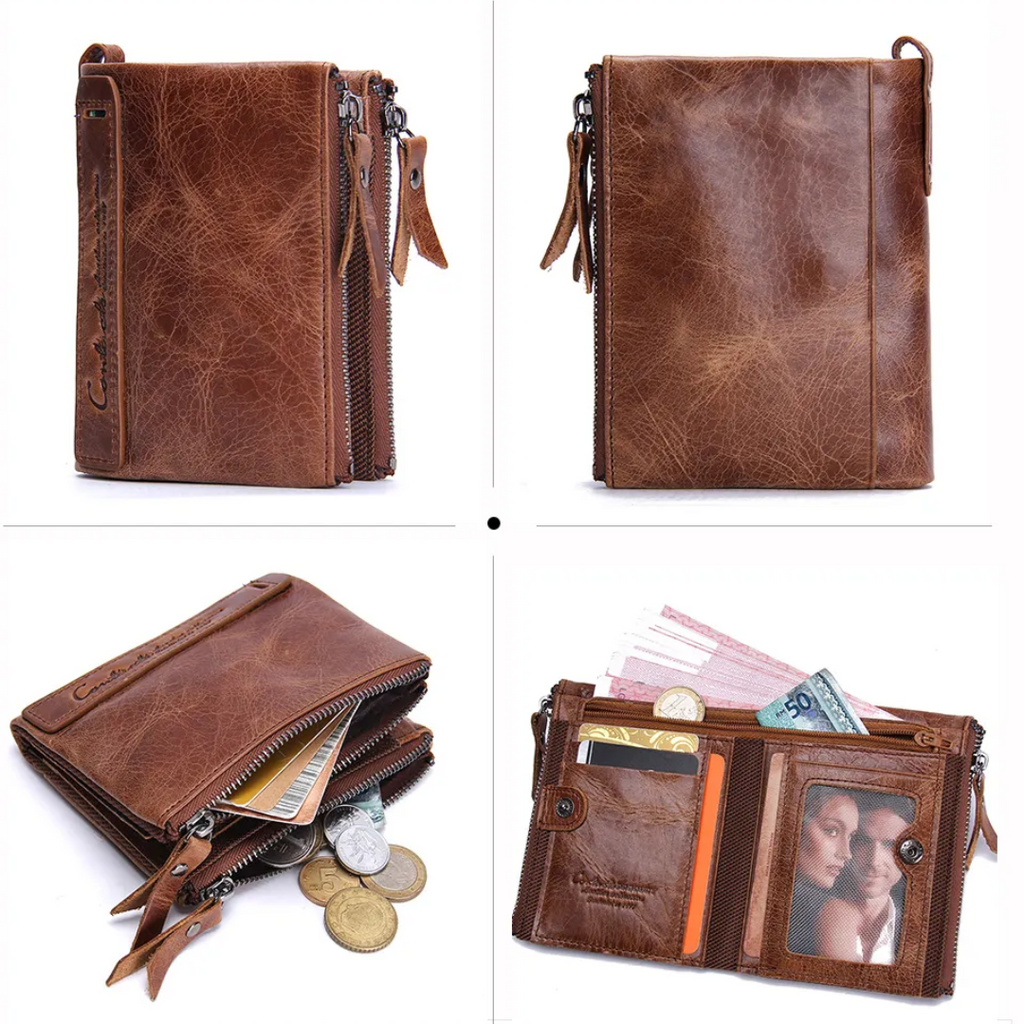 CompactWallet - Stylish Double Zipper Wallet