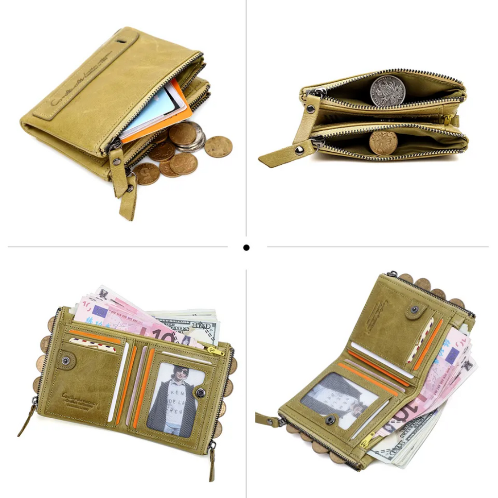 CompactWallet - Stylish Double Zipper Wallet