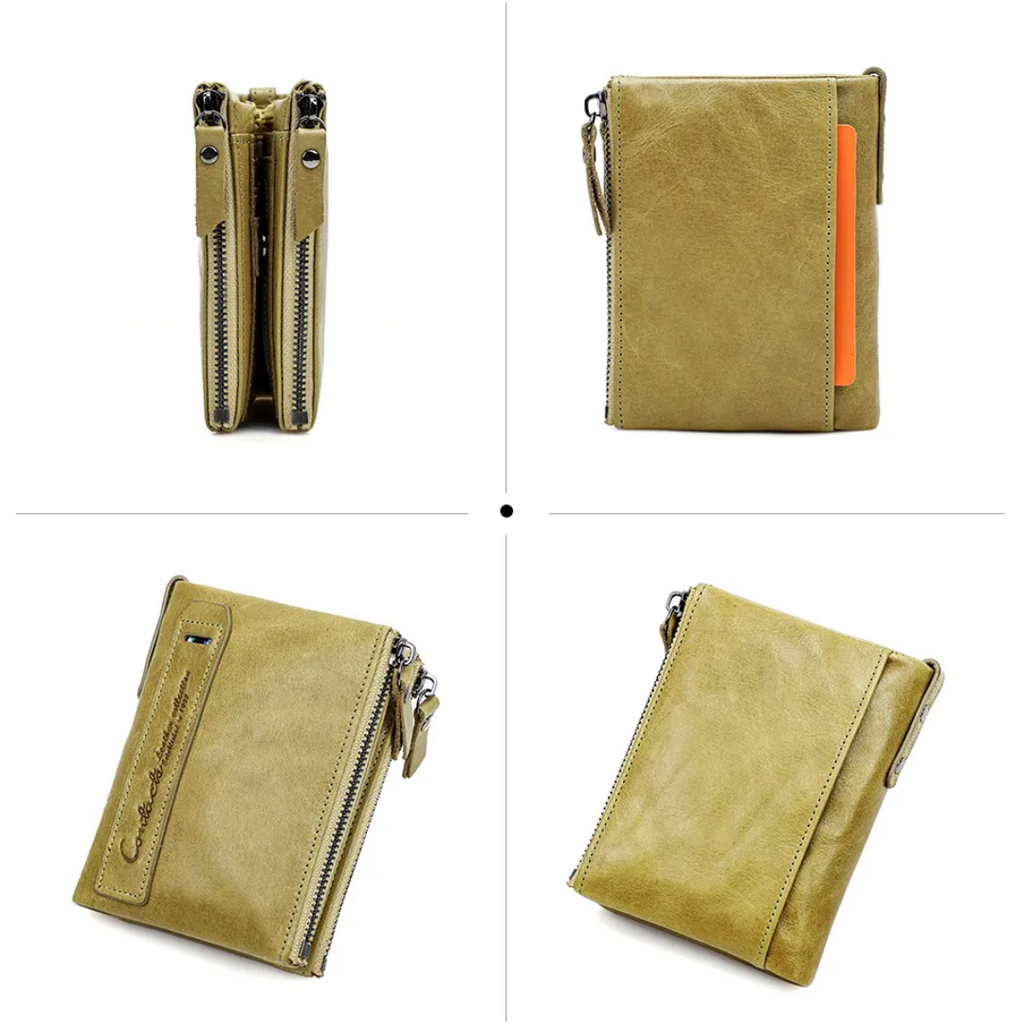 CompactWallet - Stylish Double Zipper Wallet