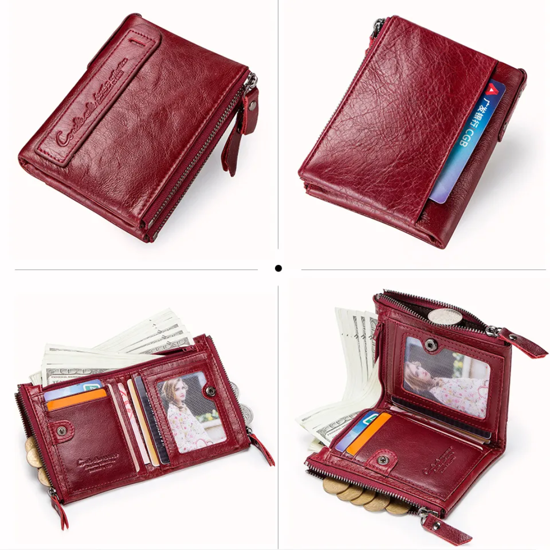 CompactWallet - Stylish Double Zipper Wallet