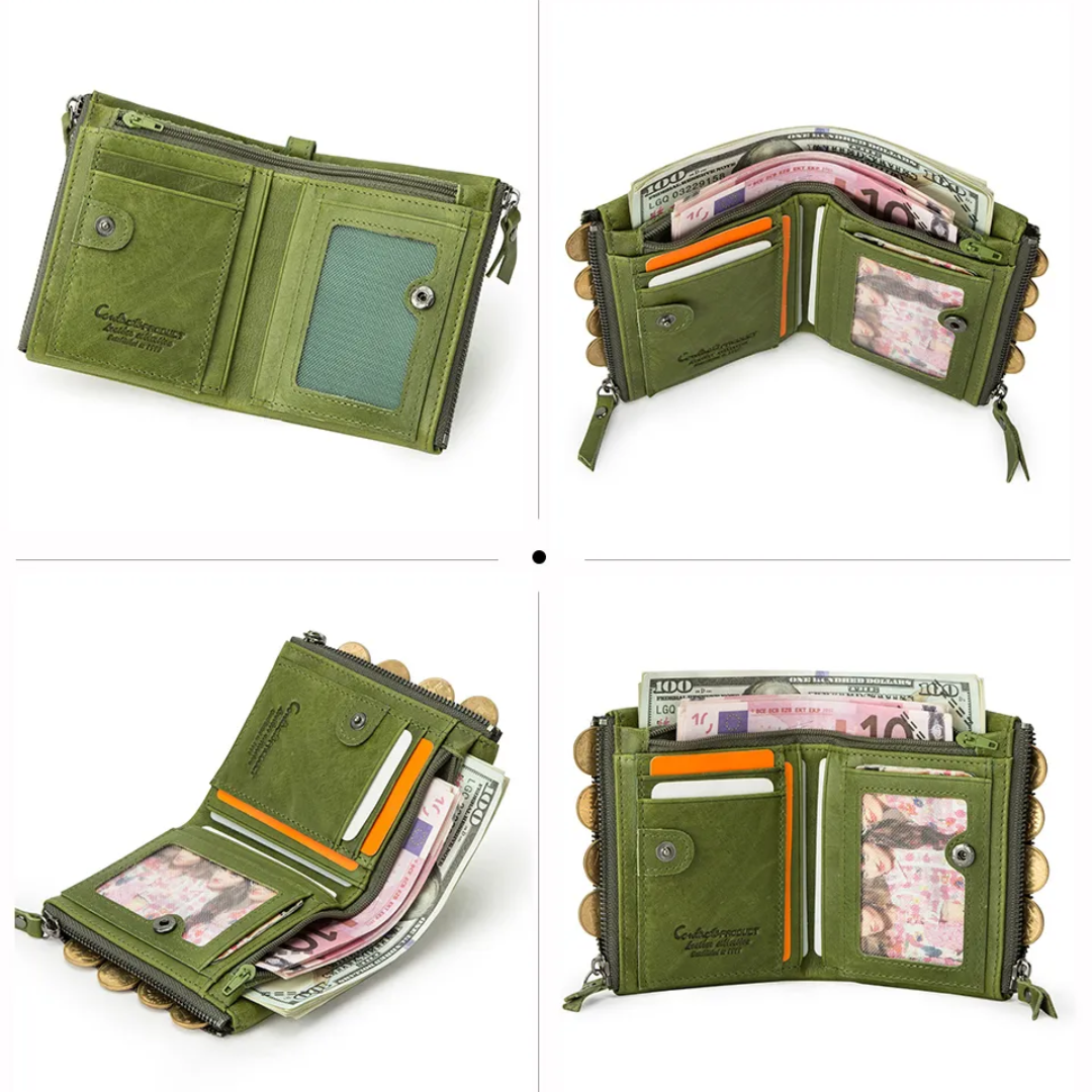 CompactWallet - Stylish Double Zipper Wallet