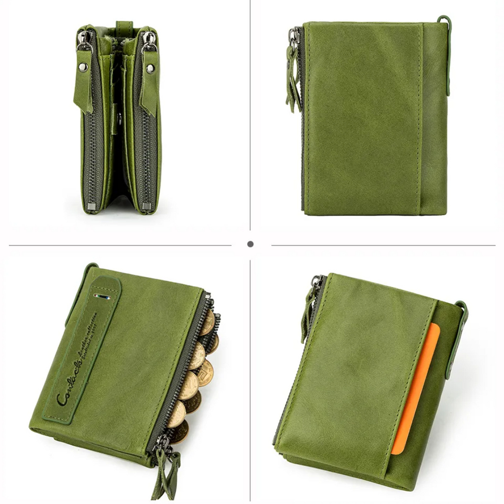 CompactWallet - Stylish Double Zipper Wallet