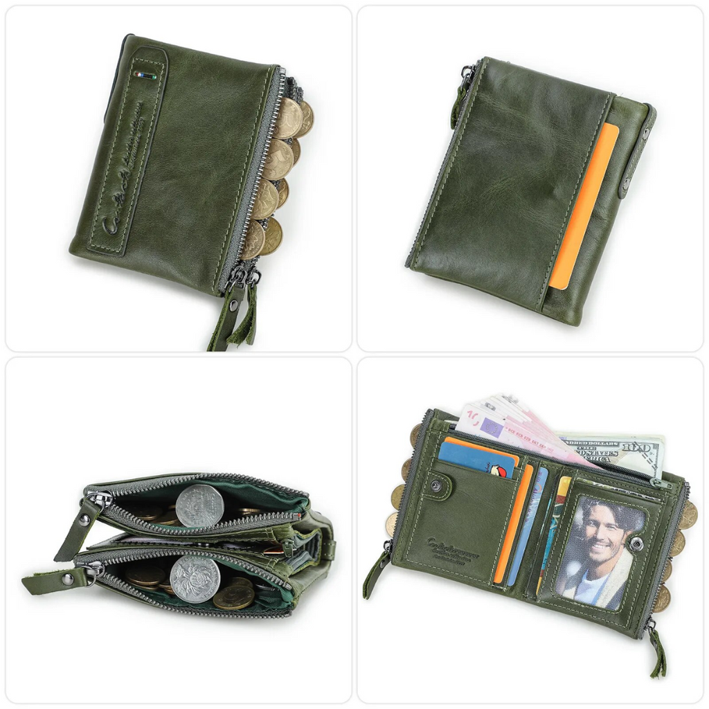 CompactWallet - Stylish Double Zipper Wallet