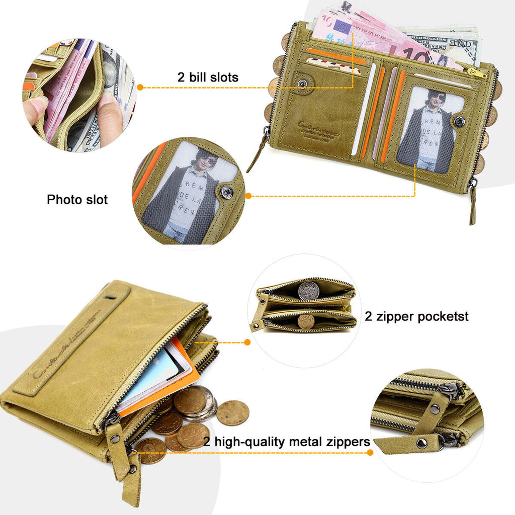CompactWallet - Stylish Double Zipper Wallet