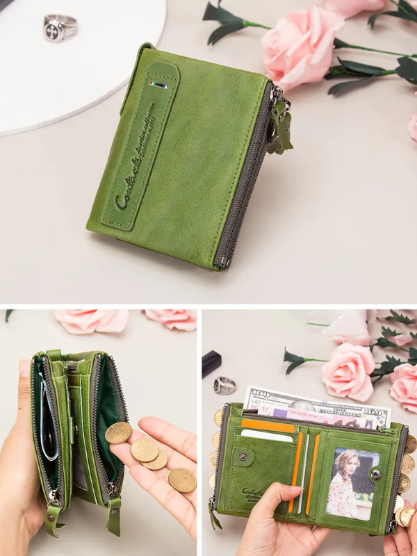 CompactWallet - Stylish Double Zipper Wallet