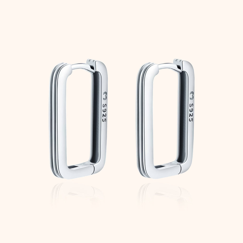 Stylish Rectangular Clip-On Earrings - Isabelle