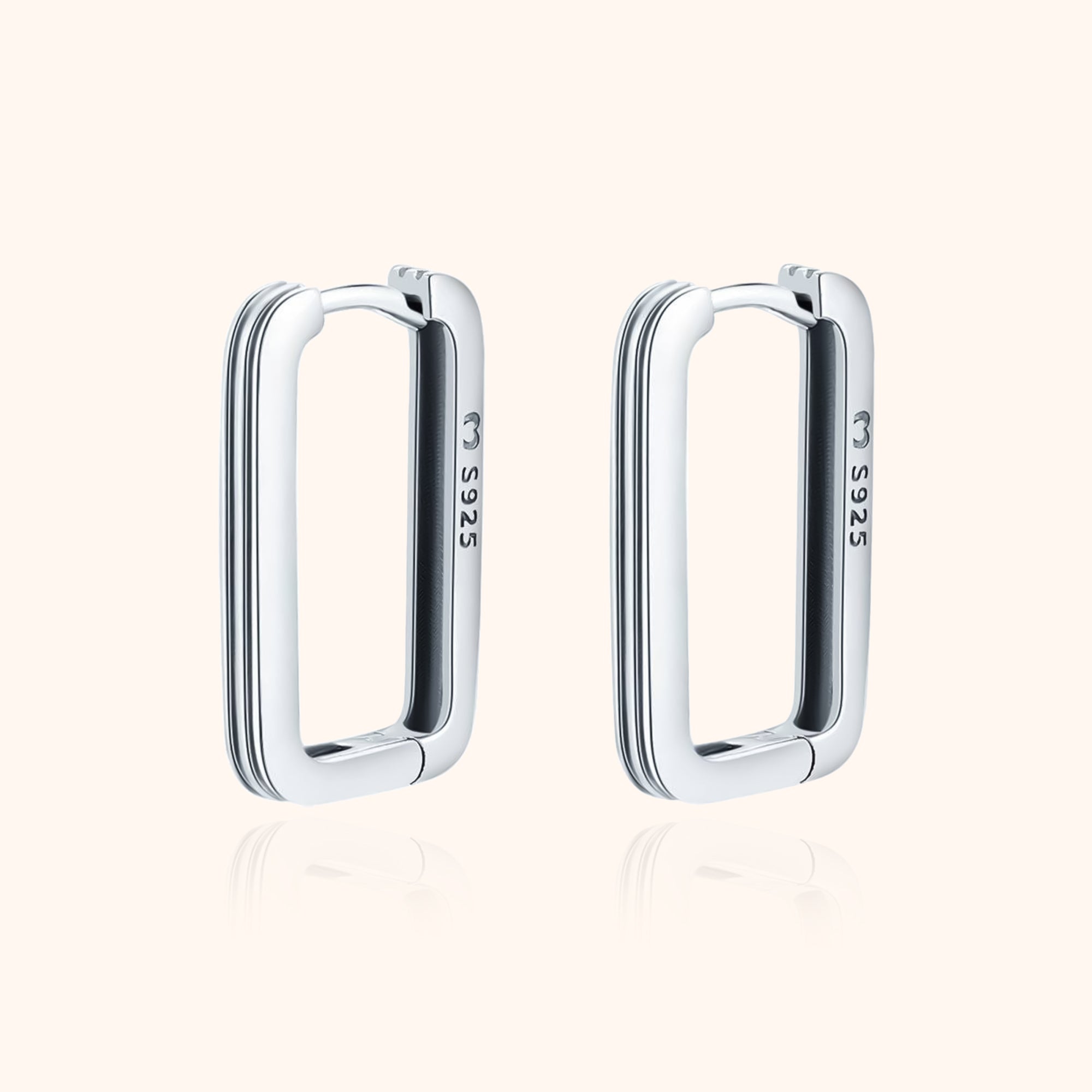 Stylish Rectangular Clip-On Earrings - Isabelle