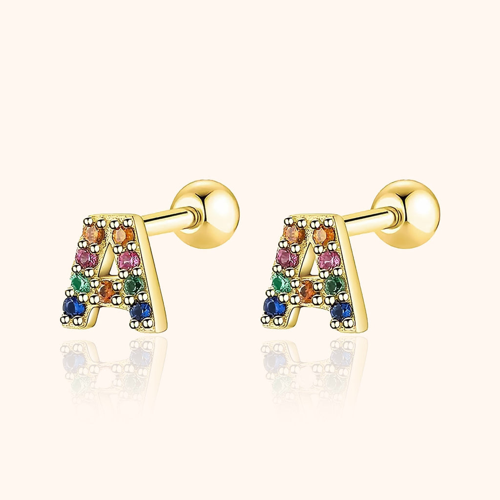 Vibrant Colored Letter Earrings - Letria