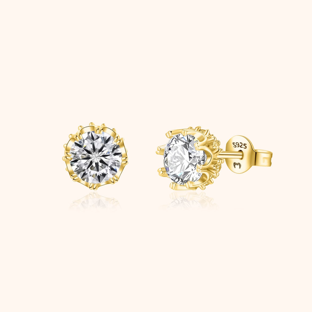 Elegant Elina Crown Earrings - A Refined Accessory for Your Look