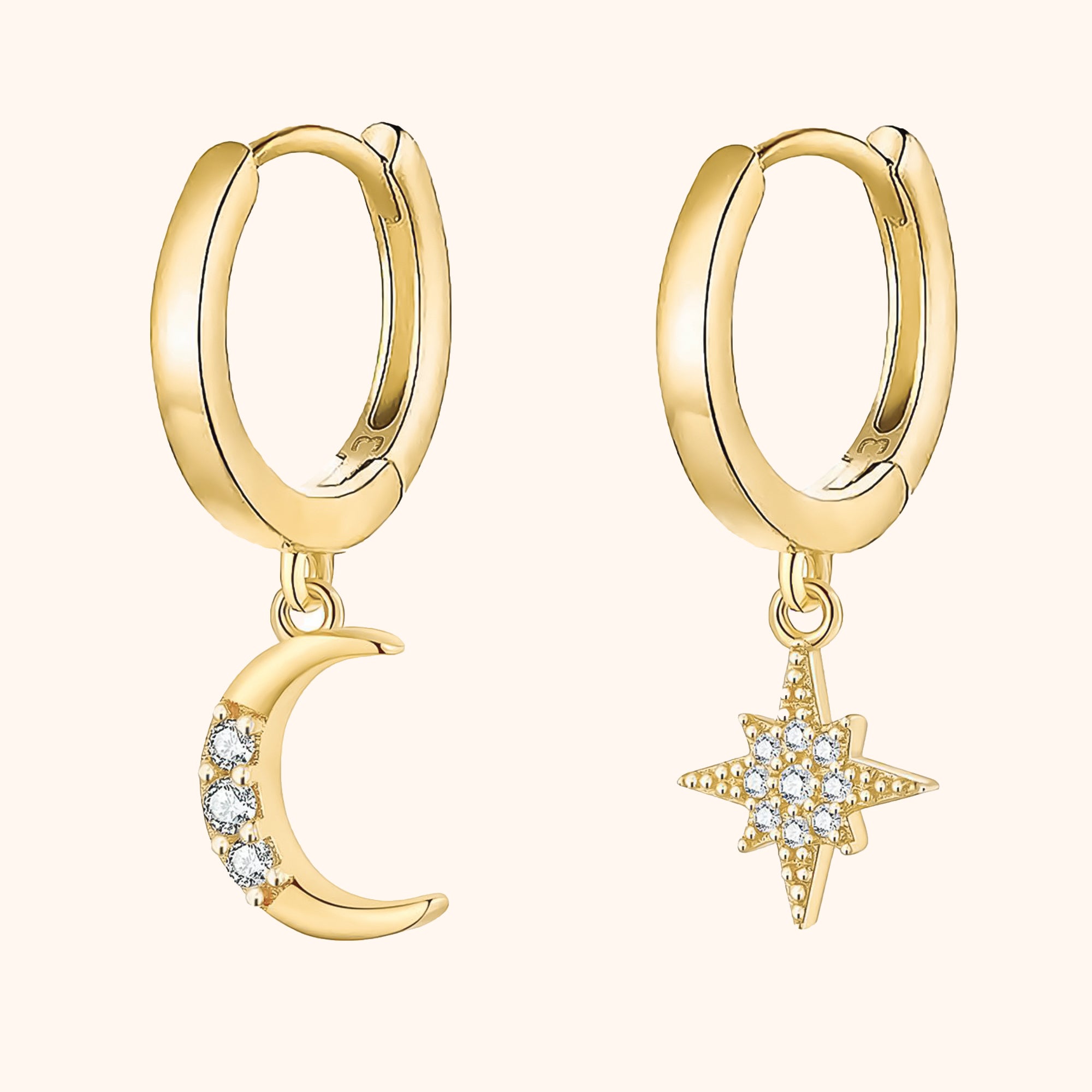 Enchanting Moon and Star Earrings - Cosmica