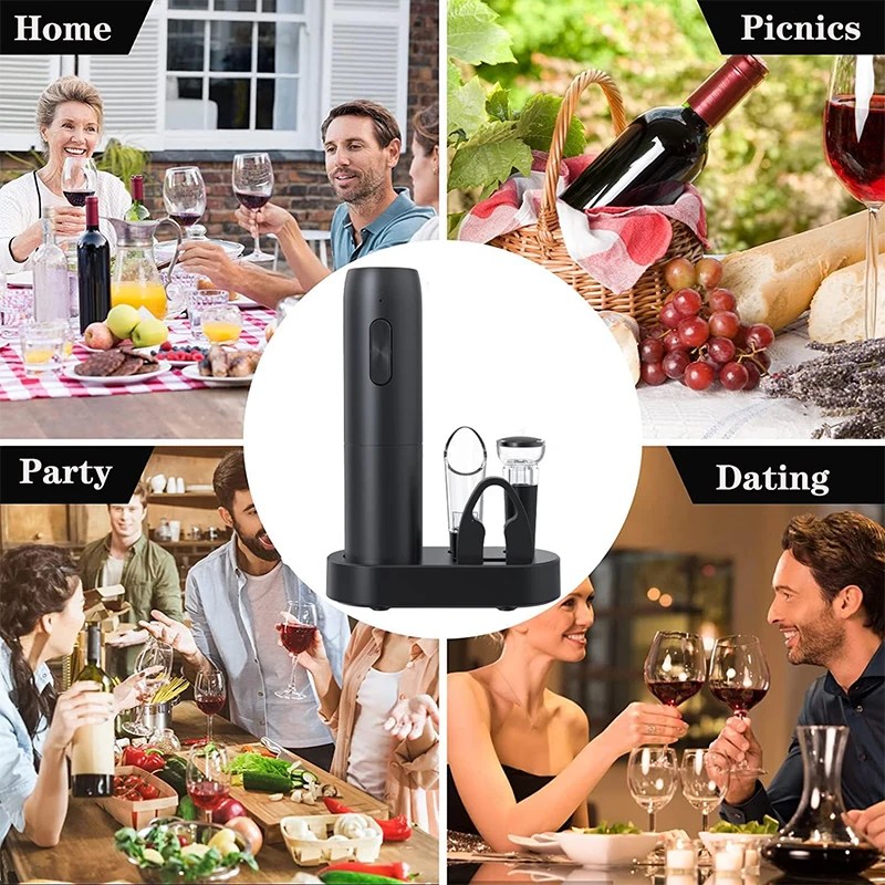 VinoEase - Stylish Electric Wine Opener with Charging Function
