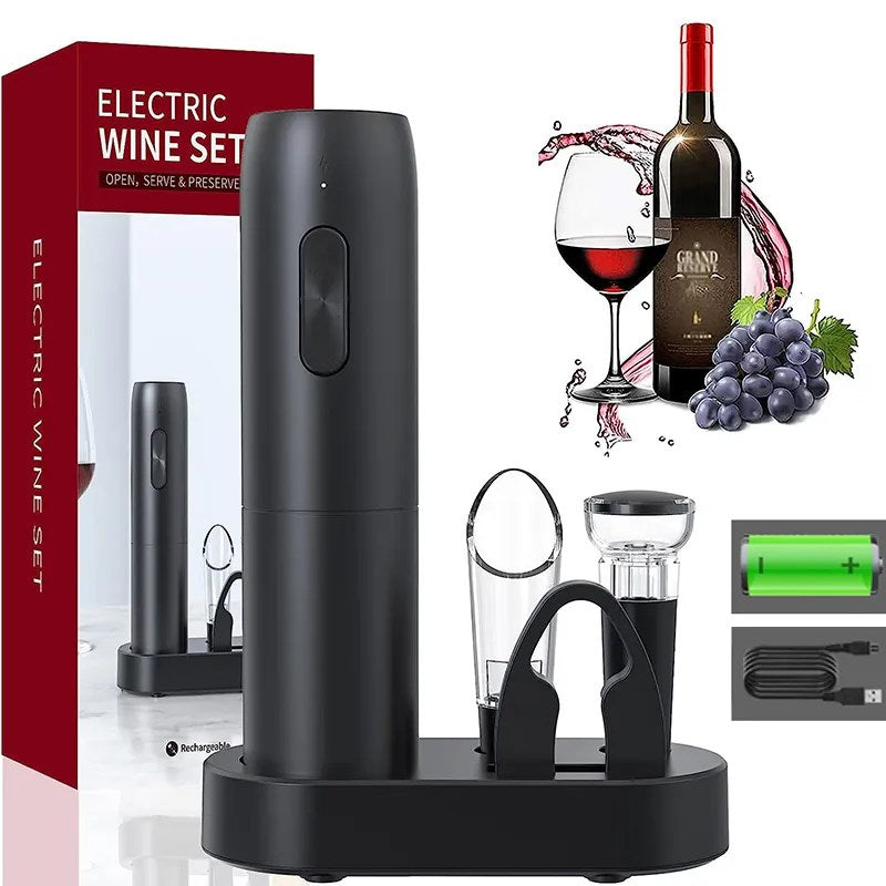 VinoEase - Stylish Electric Wine Opener with Charging Function