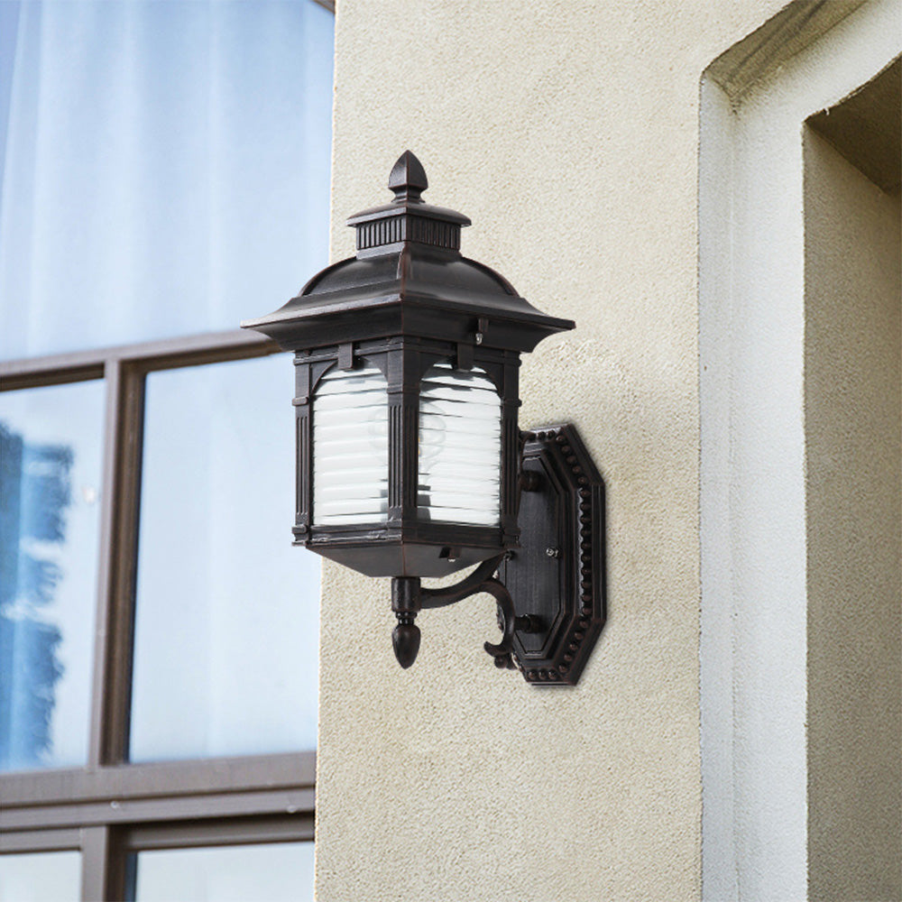 ElegantGlow - Luxury Black Outdoor Wall Lamp for Balcony