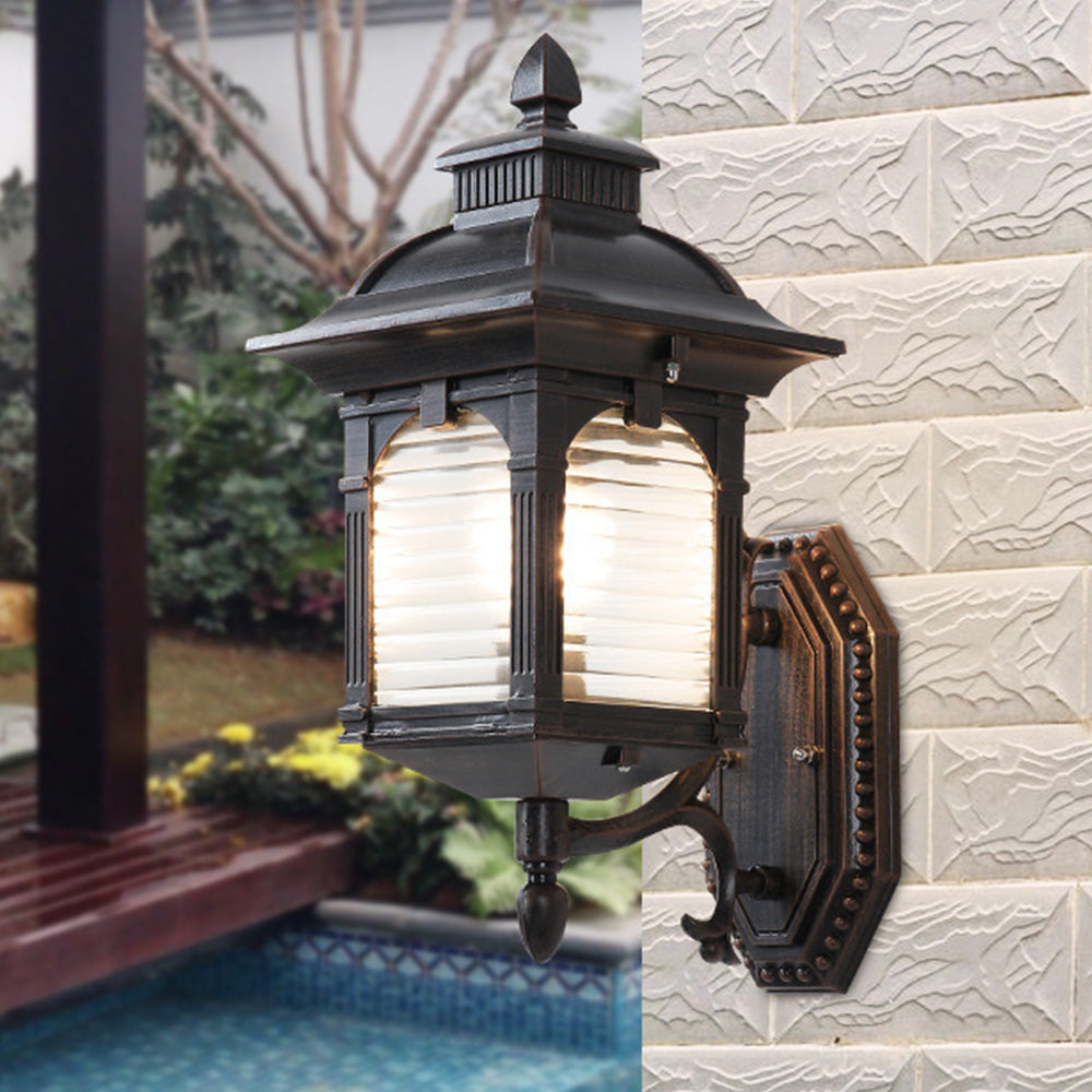 ElegantGlow - Luxury Black Outdoor Wall Lamp for Balcony