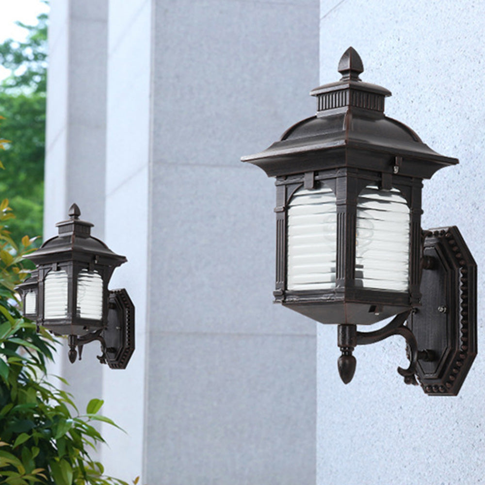 ElegantGlow - Luxury Black Outdoor Wall Lamp for Balcony