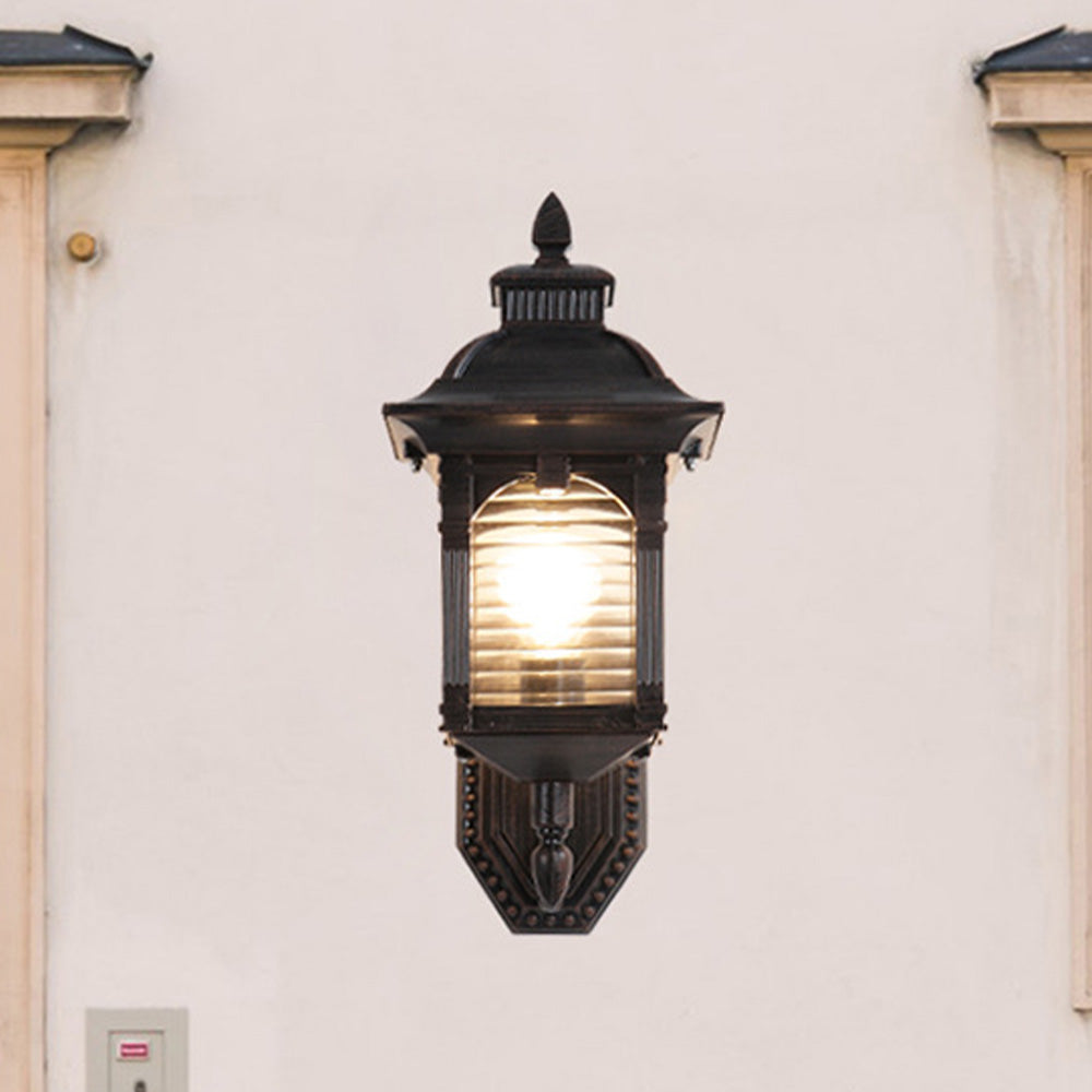 ElegantGlow - Luxury Black Outdoor Wall Lamp for Balcony