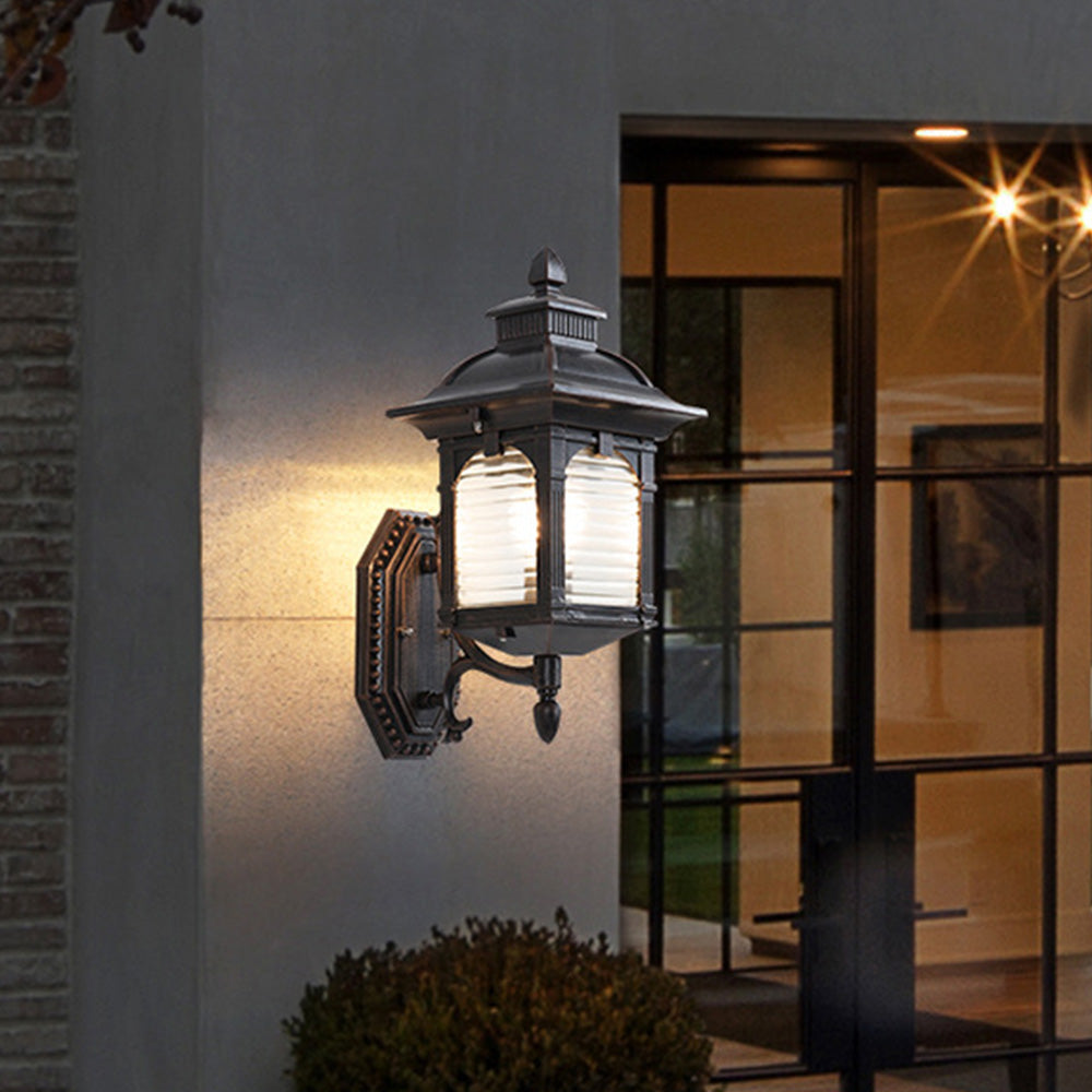ElegantGlow - Luxury Black Outdoor Wall Lamp for Balcony