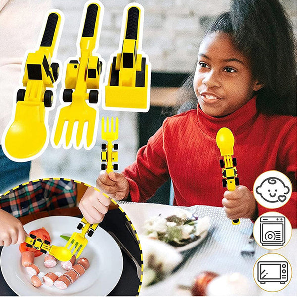 ConstructoFork - Tough Kids' Cutlery Set for Building
