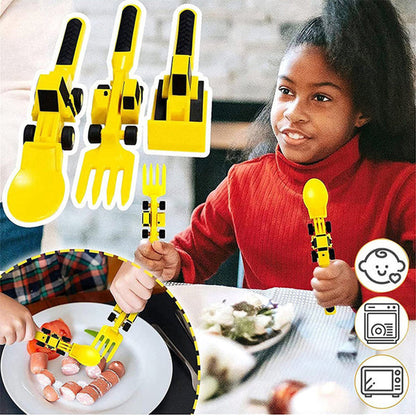 ConstructoFork – Tough Construction-Themed Cutlery Set for Kids
