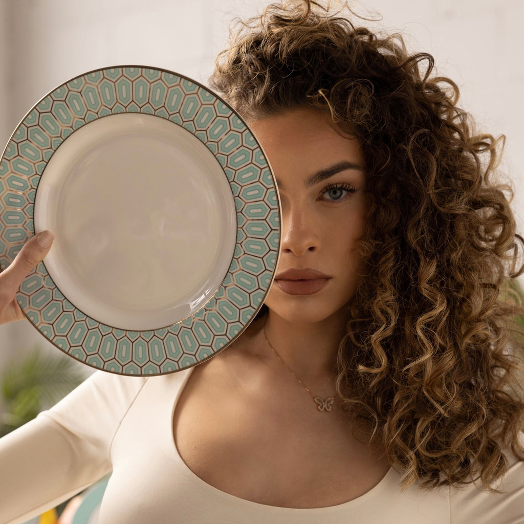 Tiffany Blue Elegance – Luxury Porcelain Dinnerware Set