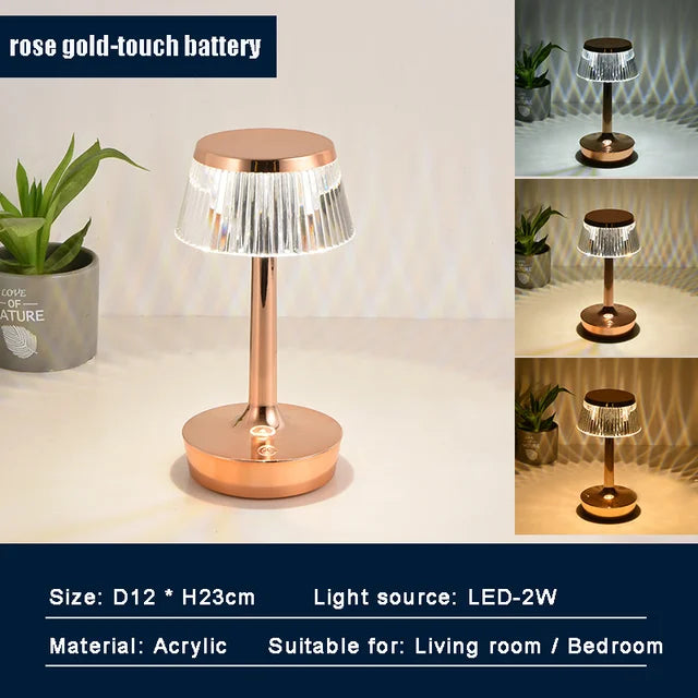 Crystal Pendant - Rechargeable Cordless Table Lamp