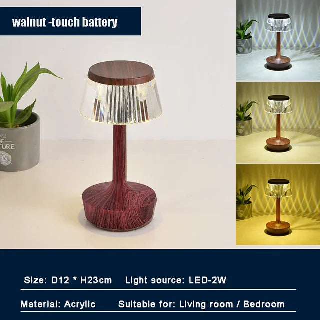 Crystal Pendant - Rechargeable Cordless Table Lamp