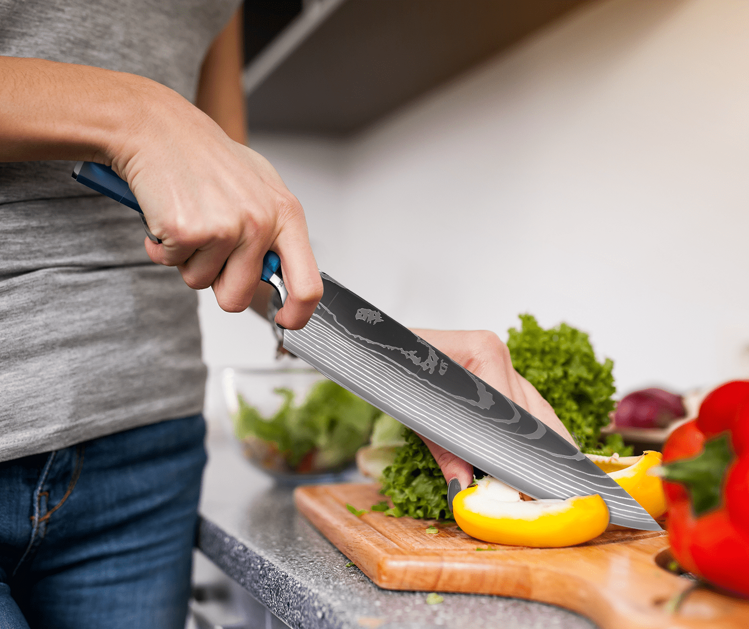 SapphireCook - Luxury Japanese Damascus Chef's Knife 23 cm
