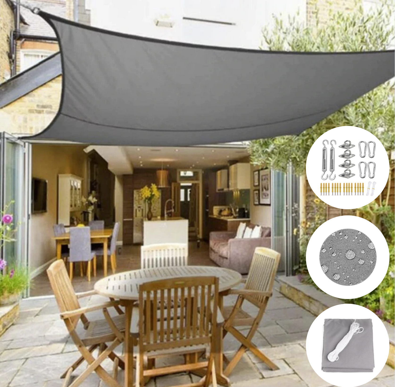 SunShade – Luxury Water-Resistant Shade Sail for Garden