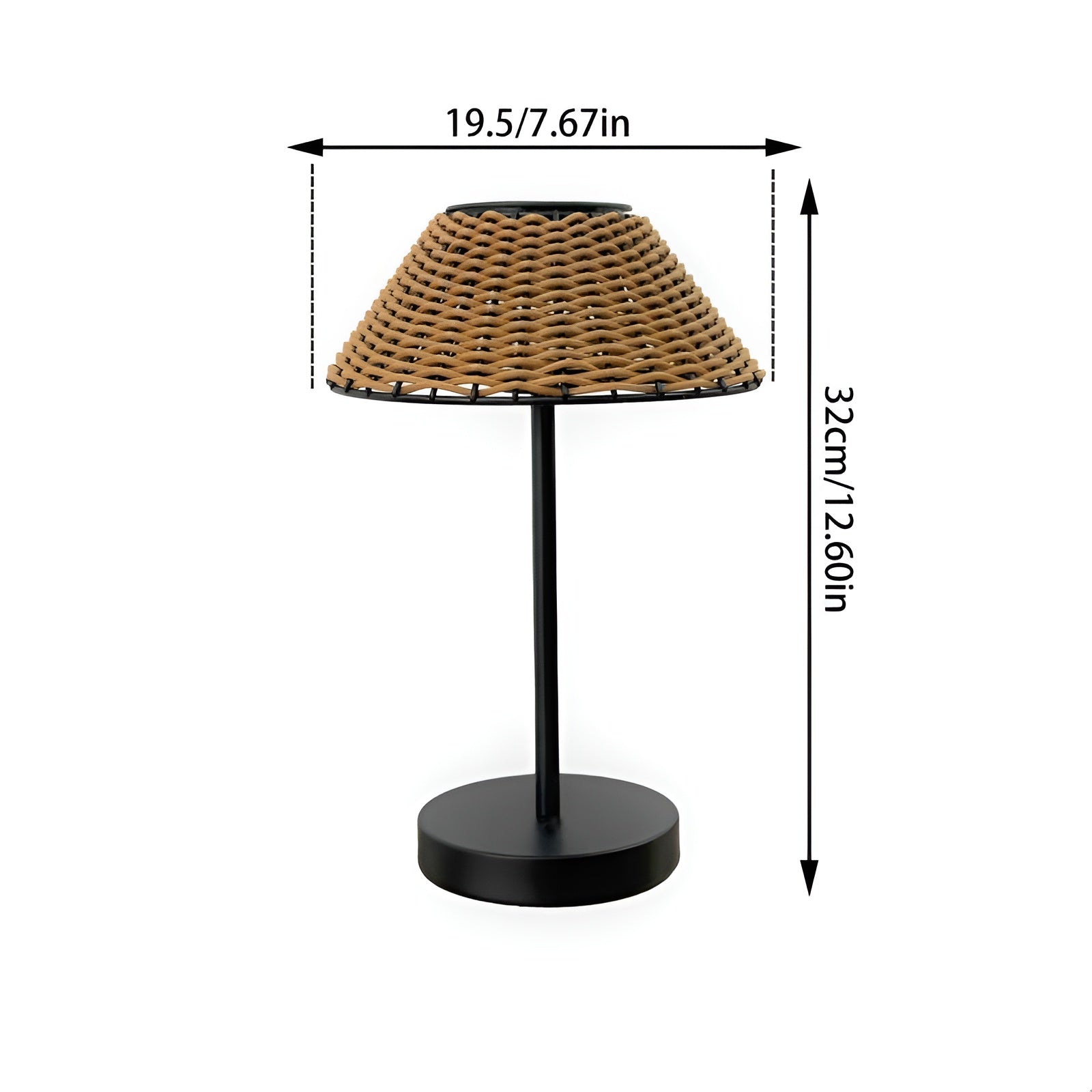 Elegant GardenWoven Solar Table Lamp - Weatherproof & Energy-Efficient