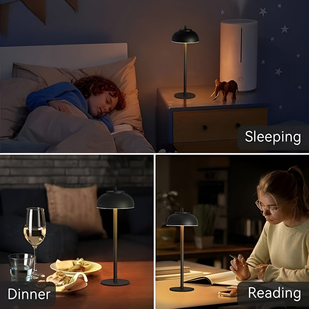 Stylish Rechargeable Table Lamp with Dimmable LED - Three Light Modes and USB