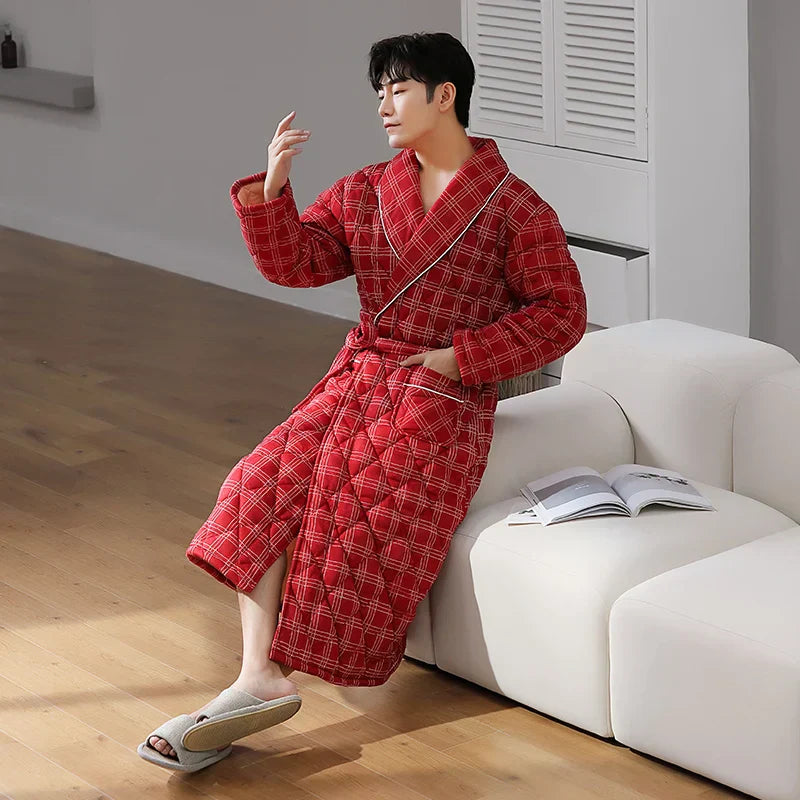 CozyLayer Robe - Luxurious 3-Layer Winter Bathrobe for Style and Comfort