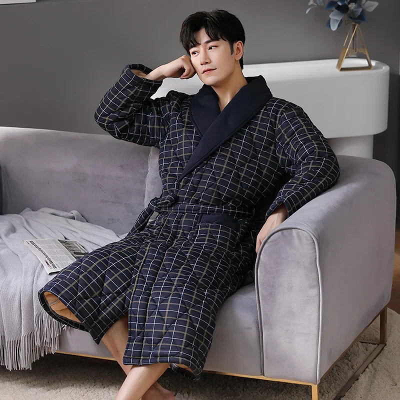 CozyLayer Robe - Luxurious 3-Layer Winter Bathrobe for Style and Comfort
