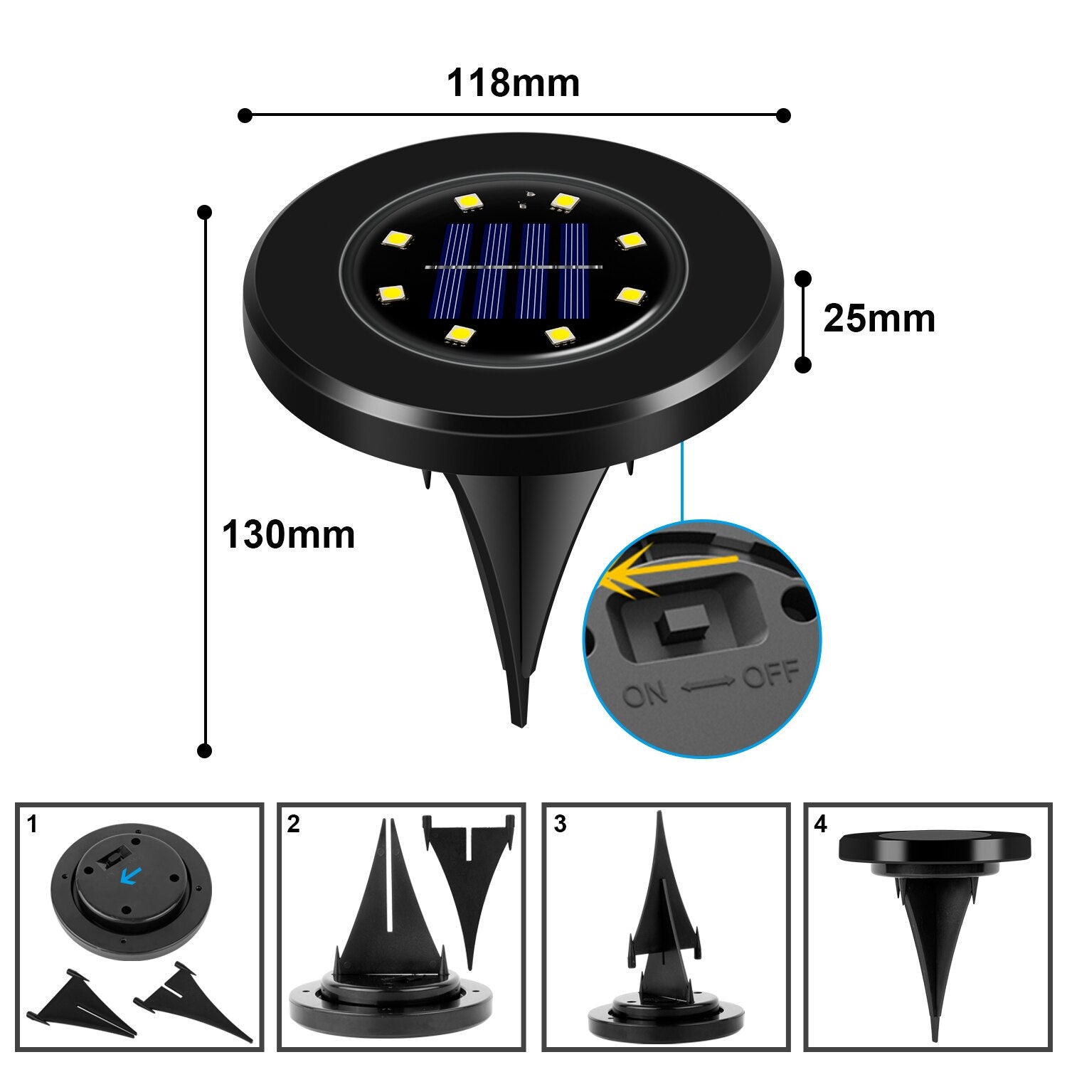 LED Solar Garden Lights Deluxe (Black edition) - Create a wonderful atmosphere in your garden!