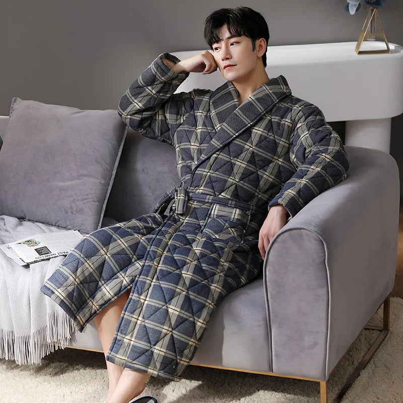 CozyLayer Robe - Luxurious 3-Layer Winter Bathrobe for Style and Comfort